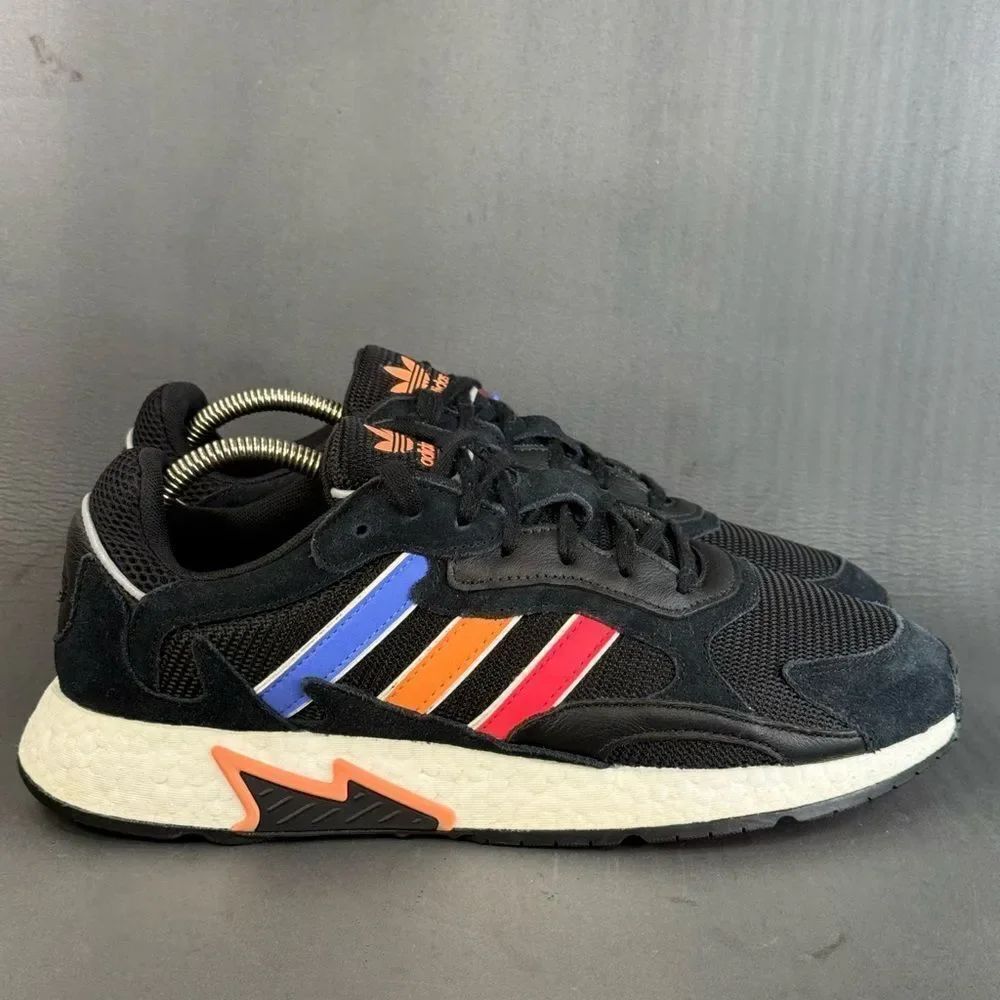 adidas Tresc Run Core Black Shock Red Easy Orange men’s athletic size 10